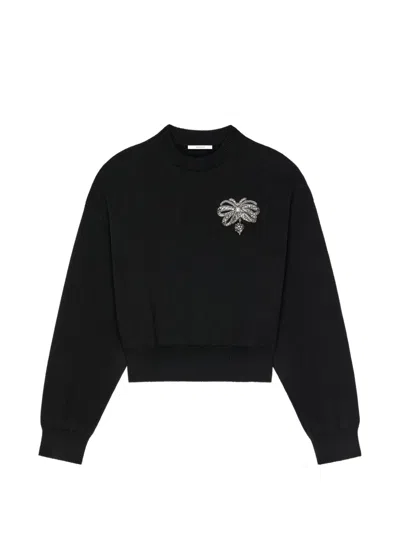Givenchy Crystal-embellished Bow-detail Sweatshirt In Black
