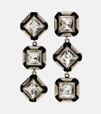 Givenchy Crystal-embellished Drop Earrings In Silver