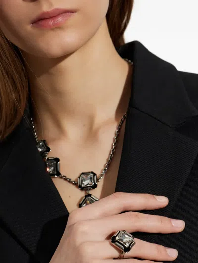 Givenchy Crystal-embellished Geometric Ring In Metallic