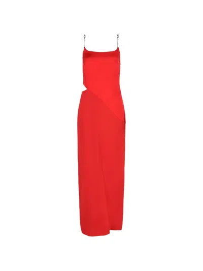 Givenchy Crystal-strap Dress In Red