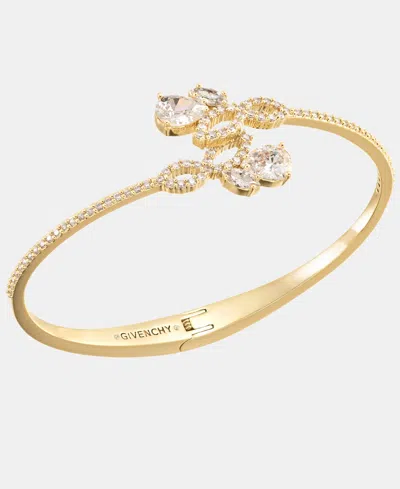Givenchy Cubic Zirconia Bypass Bangle Bracelet In Gold