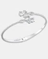 Givenchy Cubic Zirconia Bypass Bangle Bracelet In Silver