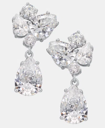 Givenchy Cubic Zirconia Cluster Drop Earrings In Metallic