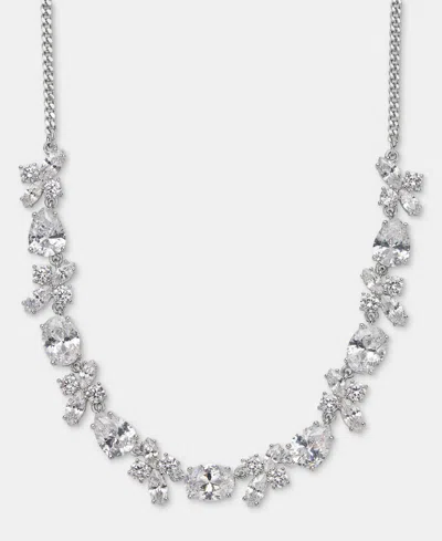 Givenchy Cubic Zirconia Cluster Statement Necklace, 16" + 3" Extender In Gray