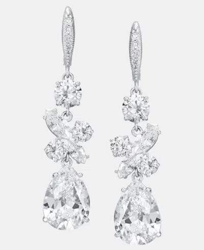 Givenchy Cubic Zirconia Cluster Triple Drop Earrings In Metallic