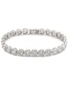 Givenchy Cubic Zirconia Crystal Stone Gold-tone Heart Flex Bracelet In Silver