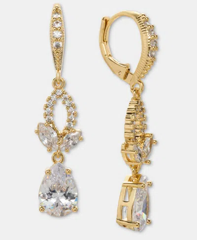 Givenchy Cubic Zirconia Double Drop Earrings In Gold