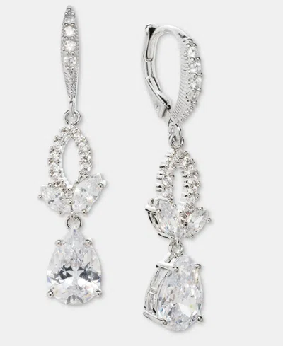 Givenchy Cubic Zirconia Double Drop Earrings In Silver