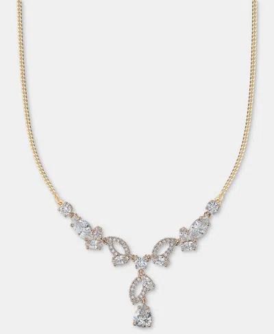 Givenchy Cubic Zirconia Lariat Necklace, 16" + 3" Extender In Gold