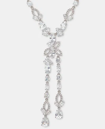 Givenchy Cubic Zirconia Lariat Necklace, 16" + 3" Extender In Silver