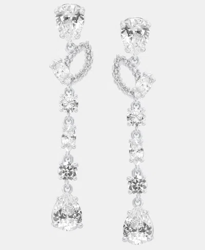 Givenchy Cubic Zirconia Linear Earrings In Silver