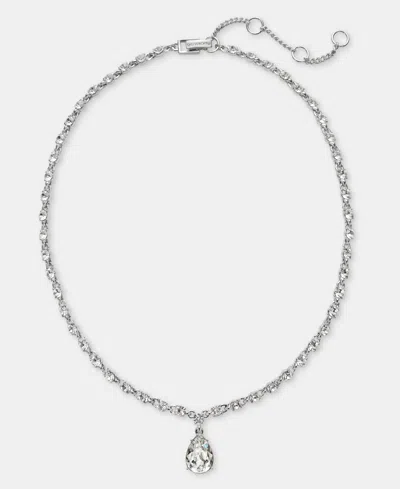Givenchy Cubic Zirconia Pear-shape Pendant Necklace, 16" In Metallic