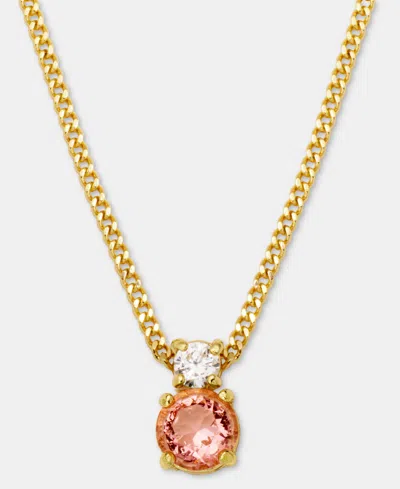 Givenchy Cubic Zirconia Pendant Necklace, 16" + 3" Extender In Orange