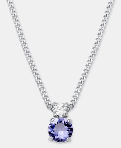 Givenchy Cubic Zirconia Pendant Necklace, 16" + 3" Extender In Purple