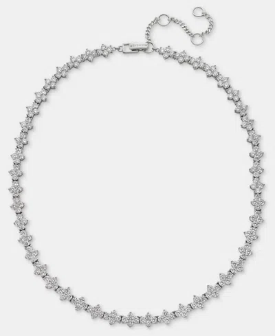 Givenchy Cubic Zirconia Tennis Collar Necklace In Silver