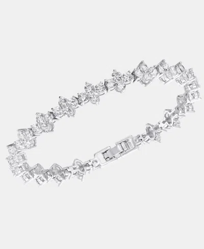 Givenchy Cubic Zirconia Tennis Flex Bracelet In Silver