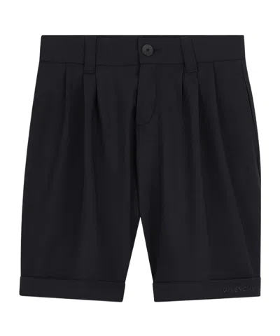 Givenchy Cuffed Pleated Shorts In Blue
