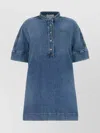 Givenchy Cuffed Sleeve Denim Dress In Blue