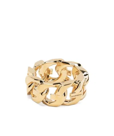 Givenchy Curb Chain Ring In Yellow