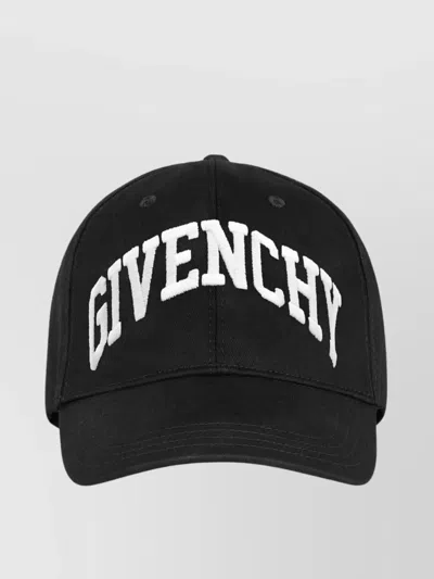 Givenchy Curved Brim Embroidered College Cap In Black