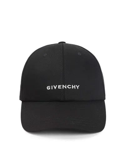 Givenchy Round Visor Cap With Embroidered Logo In Black