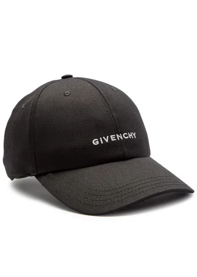 Givenchy Curved Logo-embroidered Cotton Cap In Black