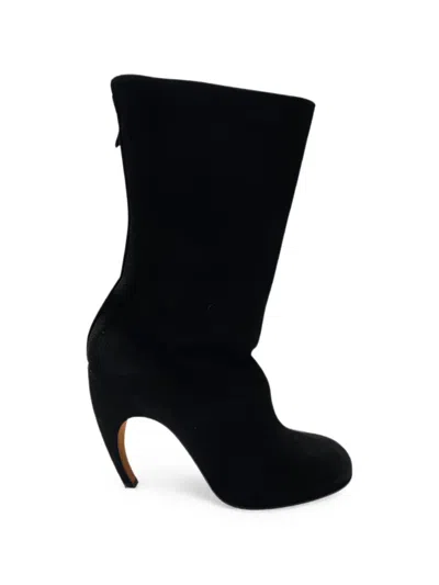 Pre-owned Givenchy Curved Round-toe Boots In Black