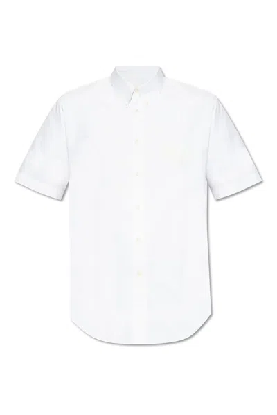 Givenchy Custom Fit Short Sleeve Oxford Shirt For Men In White