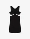 Givenchy Cut Out Dress In Crepe Satin With Rhinestones Detail In Noir