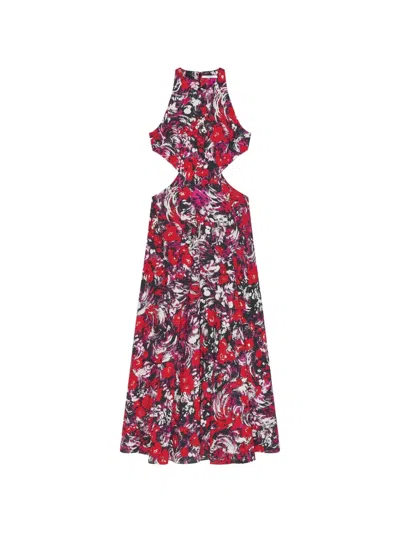 Givenchy Floral-print Cutout Sleeveless Maxi Dress In Multi
