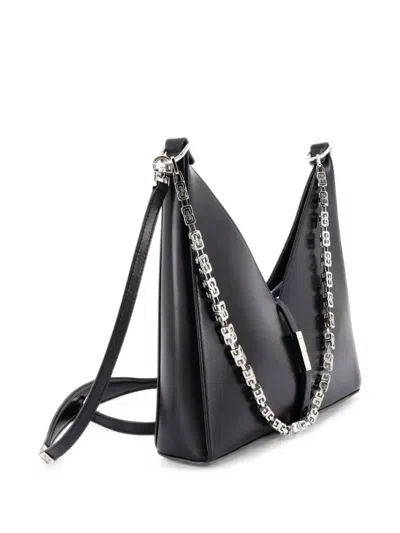 Pre-owned Givenchy Cut Out Leather Small Shoulder Bag In Black