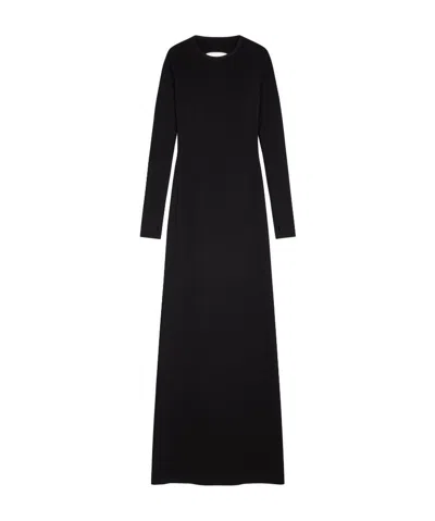 Givenchy Cut-out Long-sleeve Maxi Dress In Black