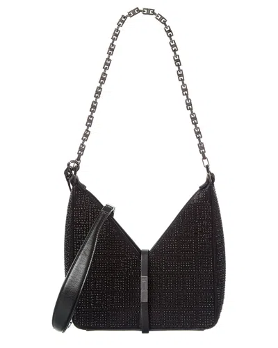 Givenchy Cut Out Mini Satin & Leather Shoulder Bag In Black
