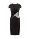 Givenchy Womens Black Semi-sheer Cut-out Woven Midi Dress In Black