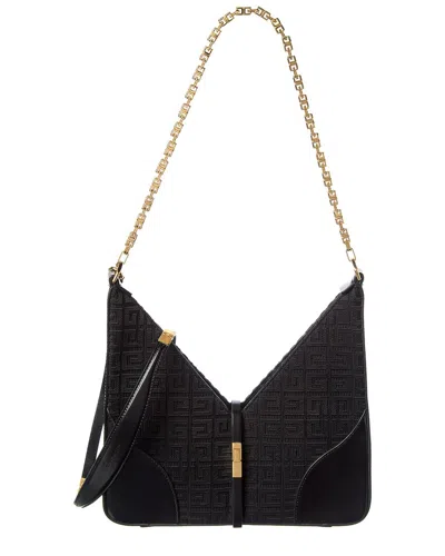 Givenchy Cut Out Small Canvas & Leather Shoulder Bag In Black