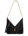 Givenchy Cut Out Small Canvas & Leather Shoulder Bag In Black