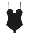 Givenchy Cutaway Bodysuit In Engineered Knit In Black