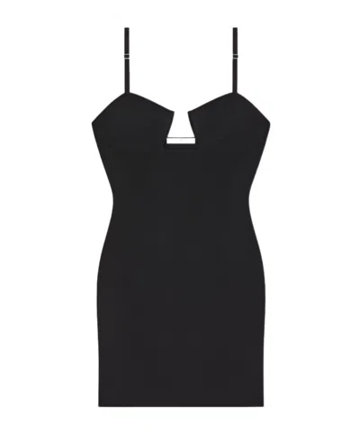 Givenchy Cutaway Mini Dress In Engineered Knit In Black
