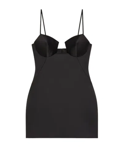 Givenchy Cutaway Mini Dress In Satin In Black