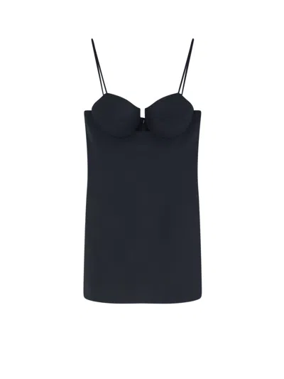 Givenchy Cutaway Mini Dress In Satin In Black
