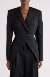 Givenchy Cutaway Wool Jacket In Black