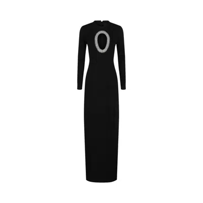 Pre-owned Givenchy Cutout Crystal Embellished Gown 'black' | Women's Size S