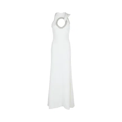 Pre-owned Givenchy Cutout Crystal Embellished Gown 'white/silver' | Women's Size 42