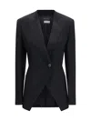 Givenchy Cut-out Double-breasted Wool Blazer In Blue