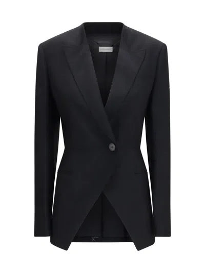 Givenchy Cut-out Double-breasted Wool Blazer In Blue