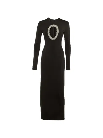 Pre-owned Givenchy Cut-out Embellished Maxi Dress In Black