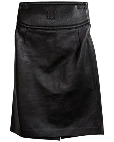 Pre-owned Givenchy Cutout Embossed Skirt (authentic Pre-loved) In Black