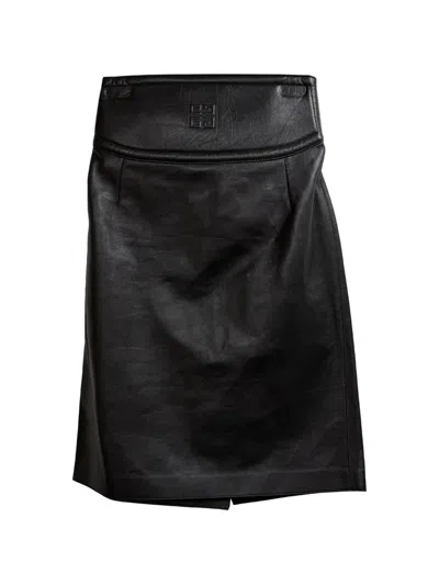 Pre-owned Givenchy Cutout Embossed Skirt In Black