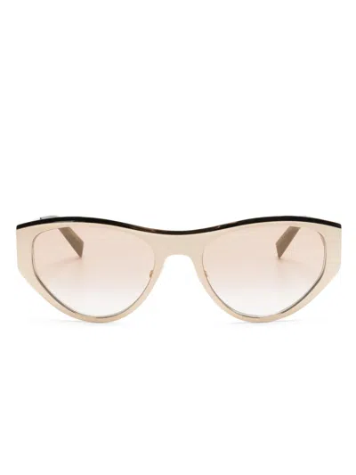 Givenchy Cutout-logo Cat-eye Sunglasses In Gold