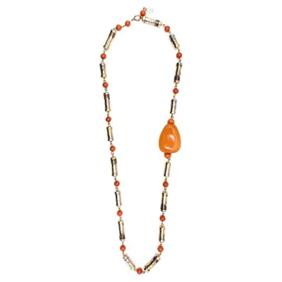 Pre-owned Givenchy Cylindrical Motifs Beads Necklace In Multi